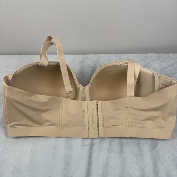 Cacique Comfort Bliss Bra 46DDD Beige Lightly Lined Multi Way Strapless - Picture 3 of 6
